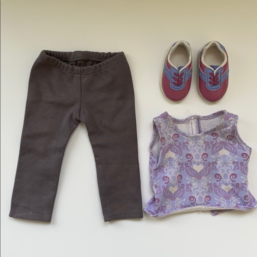 American Girl Doll Flower Purple Outfit with Shoes